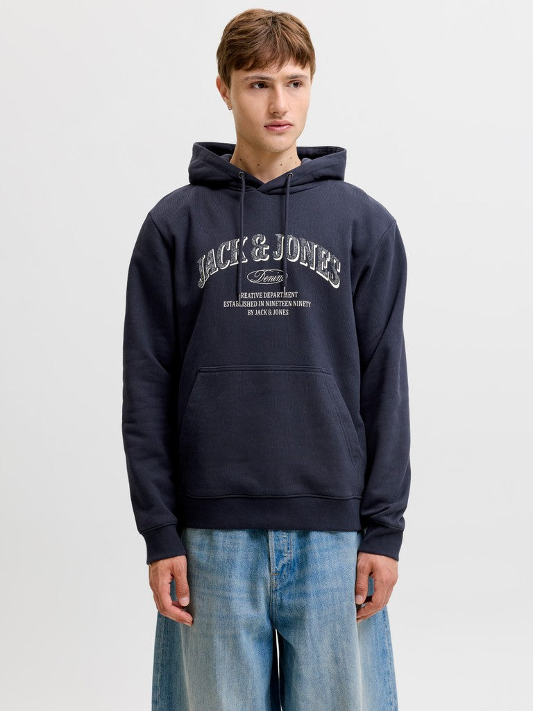 Jack & Jones Denver Logo Sweat Hood | Navy