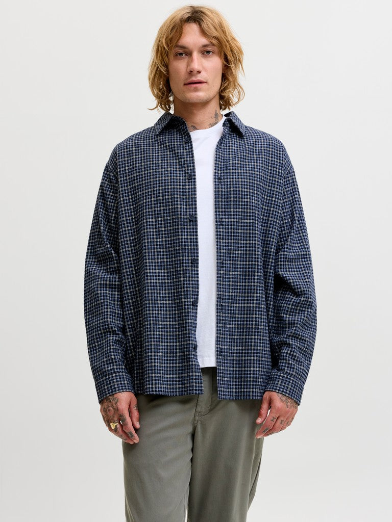 Jack & Jones Carter LS Check Shirt  | Navy