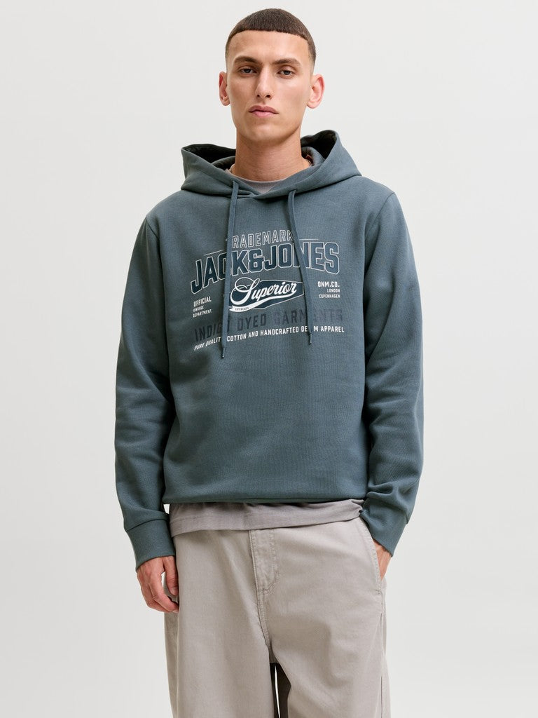 Jack & Jones Superior Logo Hoodie - front on model close-up