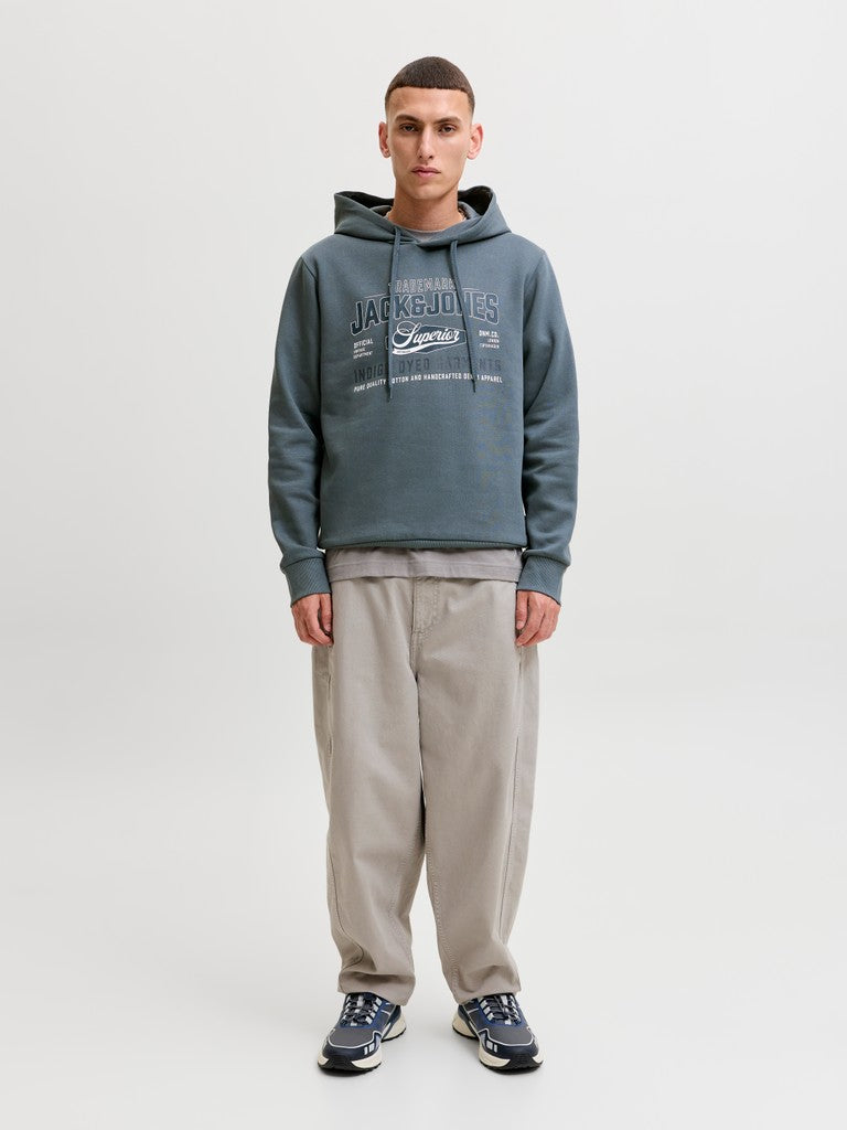 Jack & Jones Superior Logo Hoodie - full length front on model