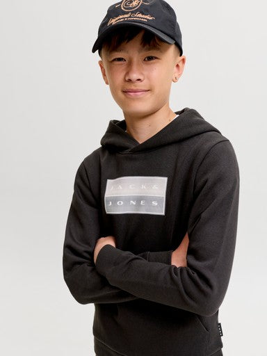 Jack & Jones Jnr Fusion Graphic Hoodie | Black 12298237