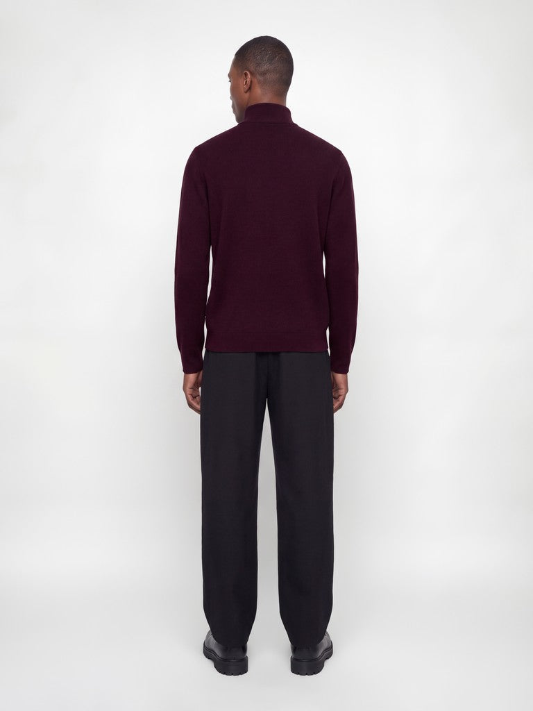 Jack & Jones Milano Stitch Half-Zip Knitted Pullover | Bitter Chocolate