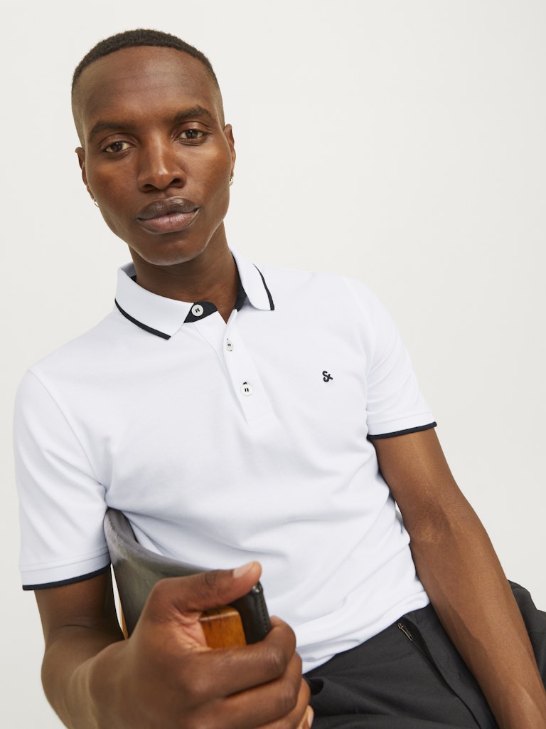 Jack & Jones Paulos SS Polo Shirt  | White