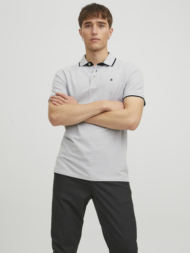 Jack & Jones Paulos SS Polo Shirt | Light Grey