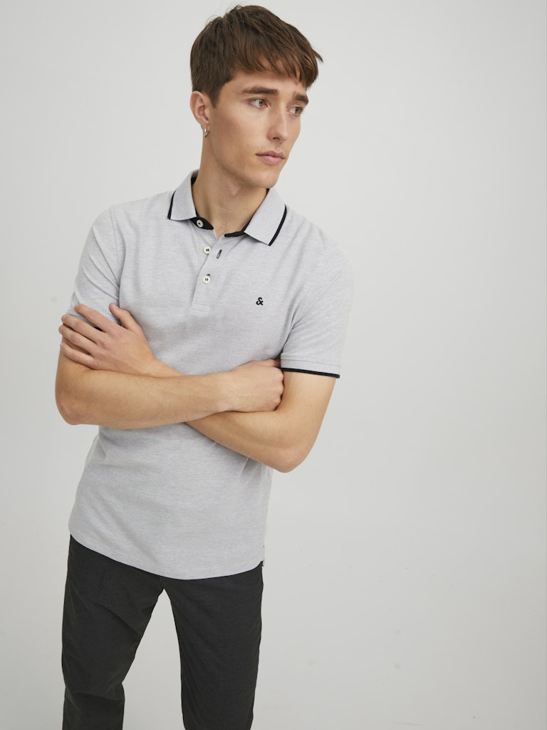 Jack & Jones Paulos SS Polo Shirt | Light Grey