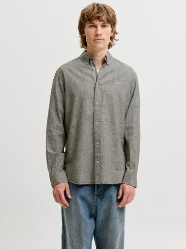 Jack & Jones Blusummer Linen Blend Shirt | Moss