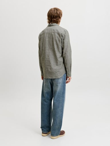 Jack & Jones Blusummer Linen Blend Shirt | Moss
