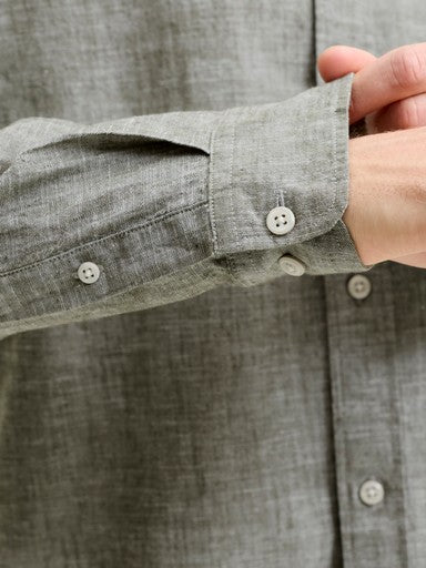 Jack & Jones Blusummer Linen Blend Shirt | Moss