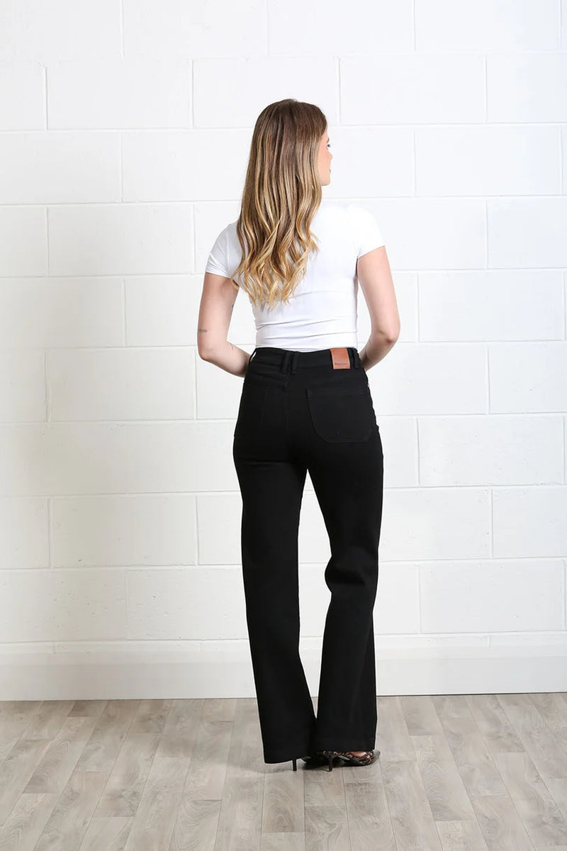 Rant & Rave Jane Wide Leg Jeans | Black RR44-Q06