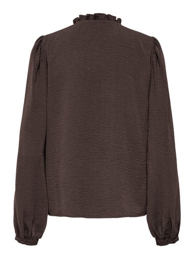 JDY Rachel Life Long Sleeve Pintuck Top | Coffee 15323274