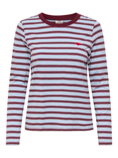 JDY Pisa Long Sleeve Print Top | Wine/Blue 15359938
