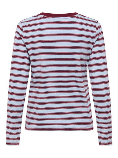 JDY Pisa Long Sleeve Print Top | Wine/Blue 15359938