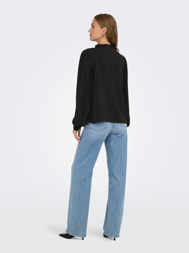 JDY Rachel Life Long Sleeve Pintuck Top | Black 15323274