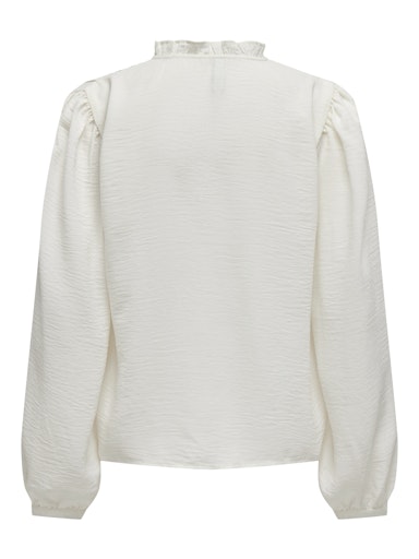 JDY Rachel Life Long Sleeve Pintuck Top | Cloud Dancer 15323274