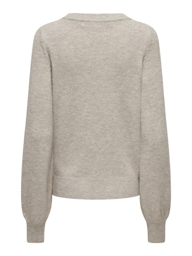 JDY Rue Glitter Long Sleeve Boat Pullover | Light Grey 15330648