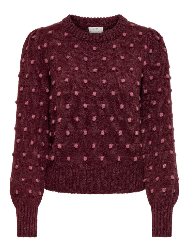 JDY Sigrid Life L/S On Puff Pullover | Wine