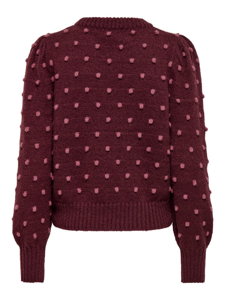 JDY Sigrid Life L/S On Puff Pullover | Wine