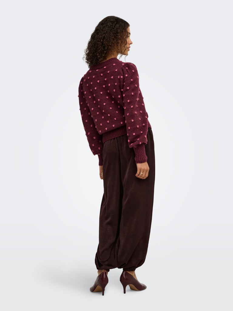 JDY Sigrid Life L/S On Puff Pullover | Wine