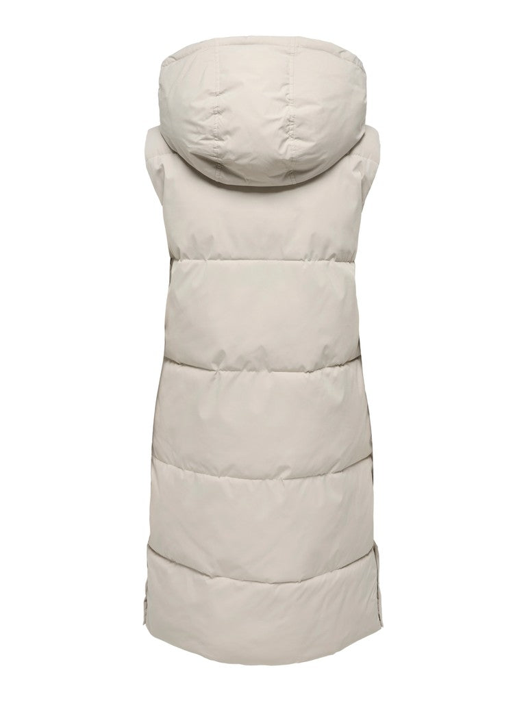 JDY Blair Long Hood Waistcoat | Silver Mink