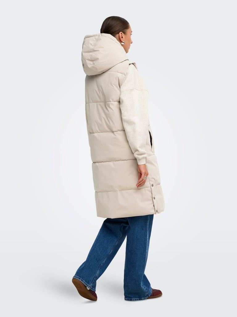 JDY Blair Long Hood Waistcoat | Silver Mink