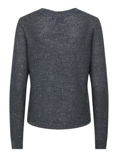 JDY Mia Long Sleeve Sequin Pullover | Dark grey 15379783