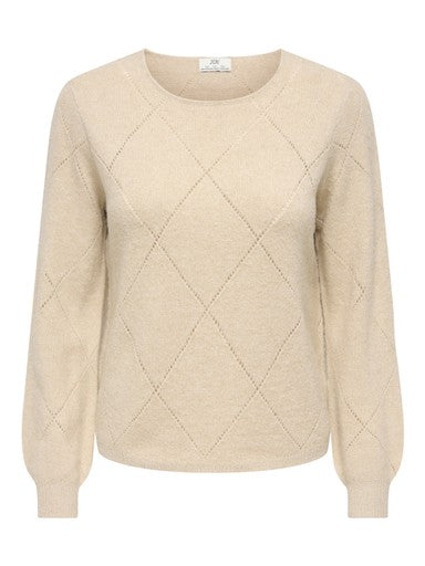 JDY Aspen Long Sleeve Glitter Pullover | Silver Lining 15379763