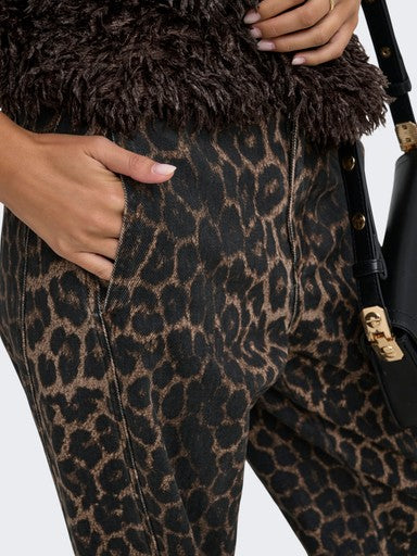 JDY Bay High Waist Barrel Animal Print Pants | Fossil 15379688