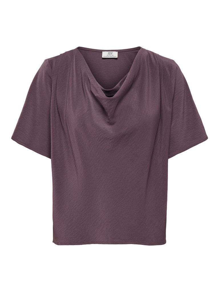 JDY Aya 2/4 Waterfall Blouse | Berry