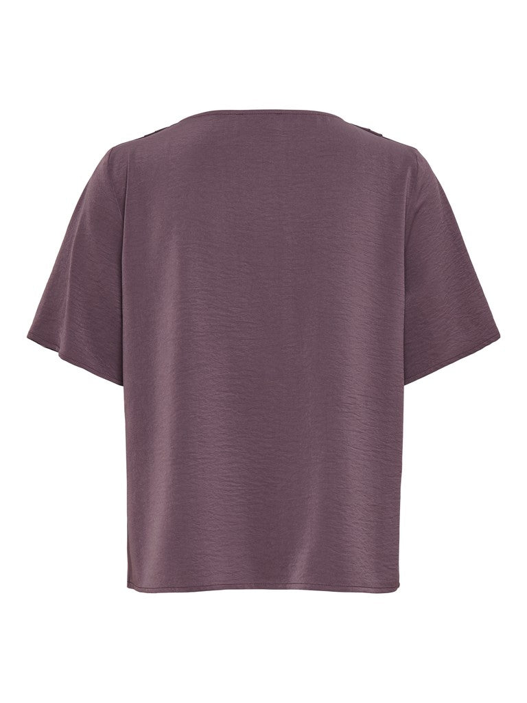 JDY Aya 2/4 Waterfall Blouse | Berry