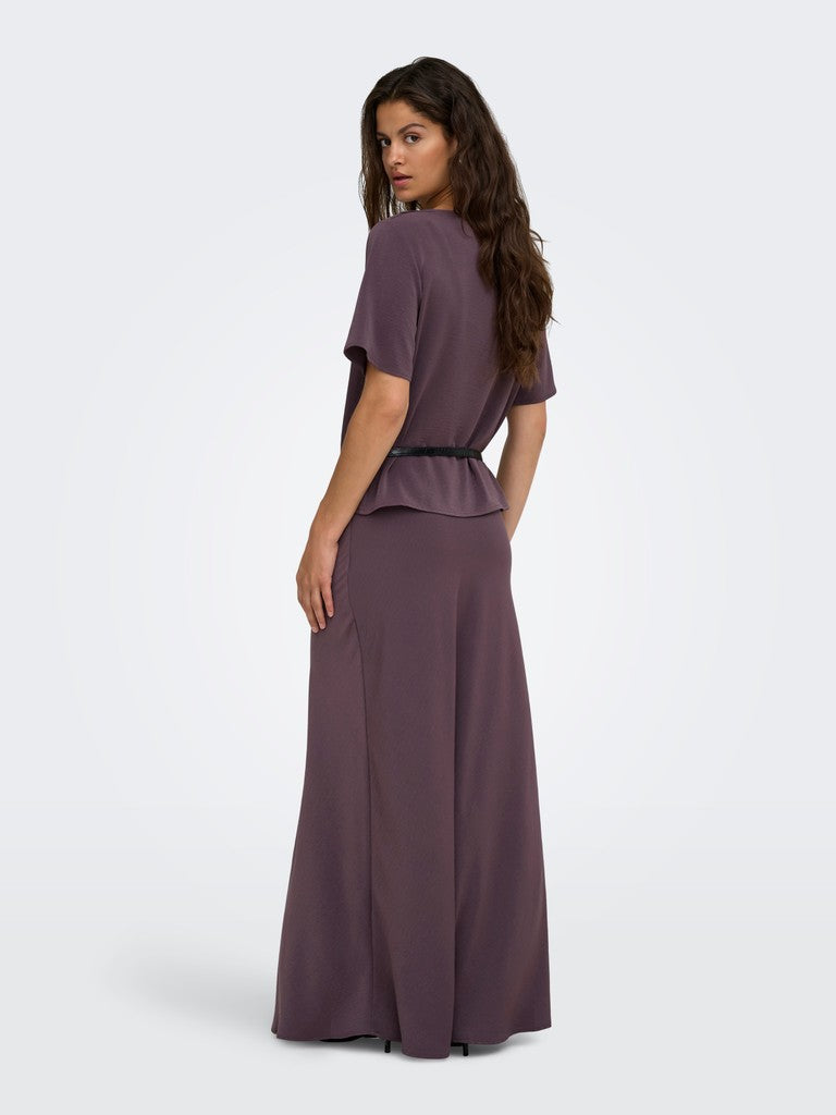 JDY Aya 2/4 Waterfall Blouse | Berry