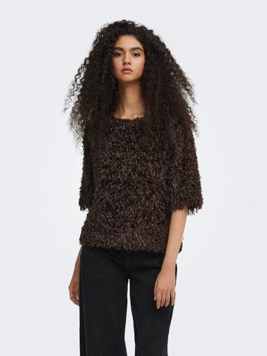 JDY Marta Life Fluffy Top | Coffee 15380253