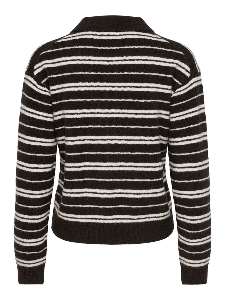 JDY Chloe L/S Polo Pullover | Chocolate
