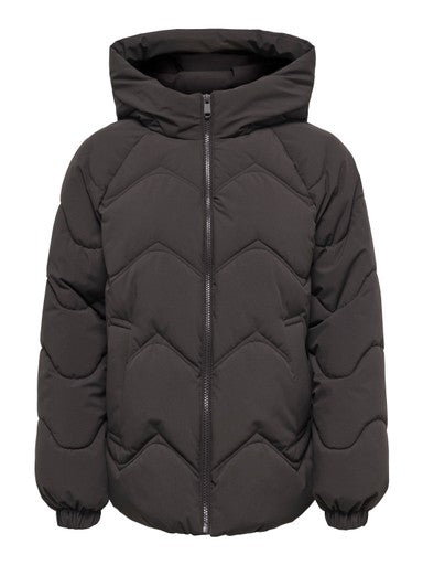 JDY Power Short Hooded Puffer Jacket | Chocolate 15376541