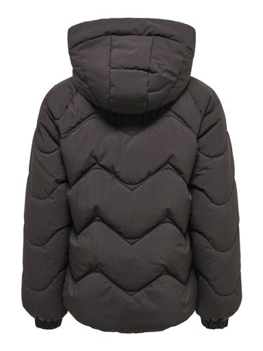 JDY Power Short Hooded Puffer Jacket | Chocolate 15376541