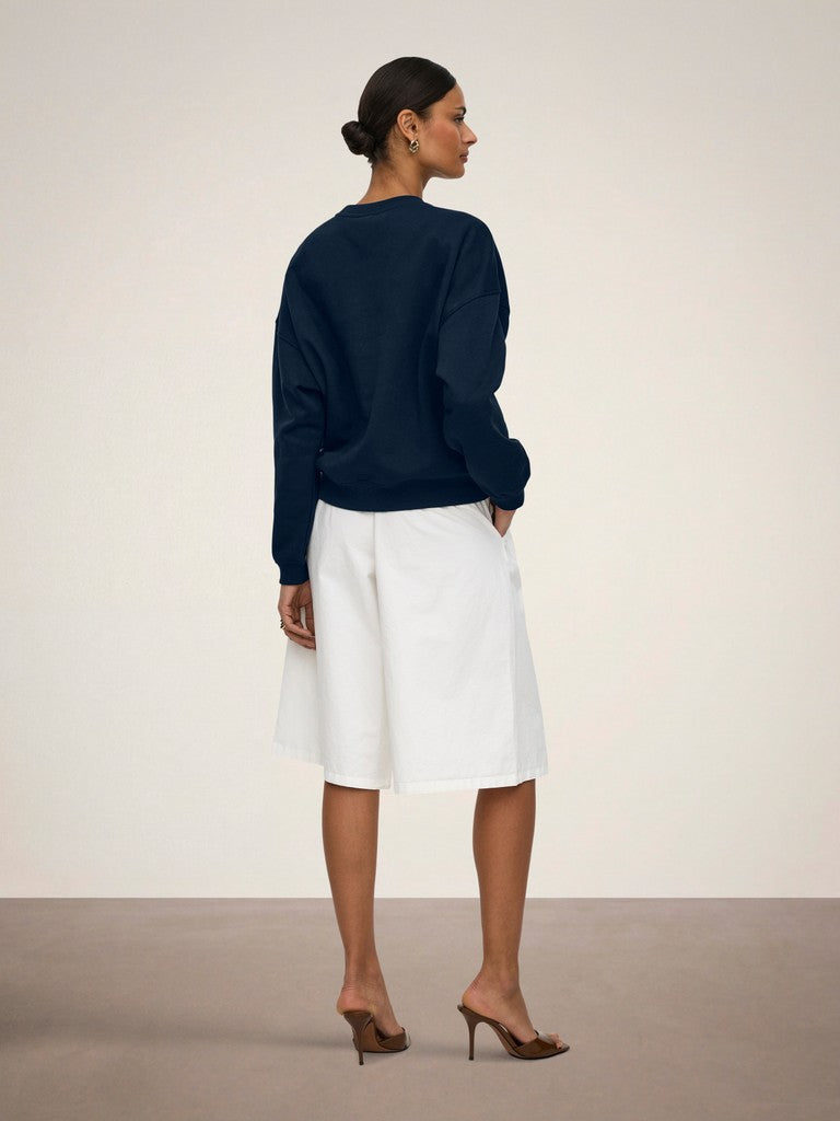 JDY Mesa Embroidered Round Neck Sweatshirt | Sky