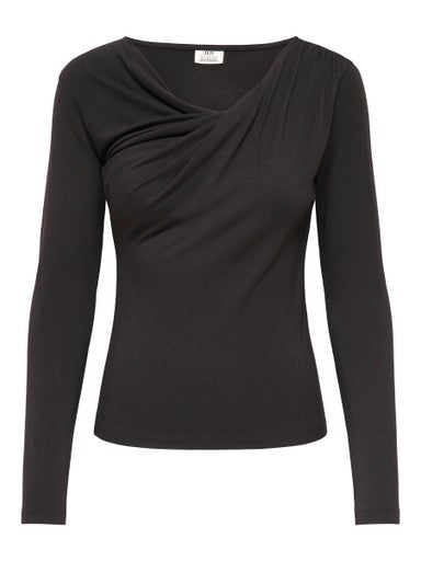 JDY Irena Long Sleeve Waterfall Top | Chocolate 15382786
