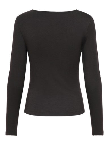 JDY Irena Long Sleeve Waterfall Top | Chocolate 15382786