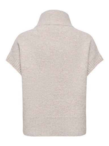 JDY Lea Short Sleeve 2 Way Zip Vest | Natural 15382986