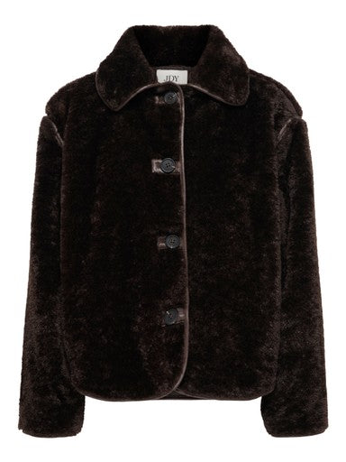JDY Asta Faux Fur Jacket | Chocolate 15382949
