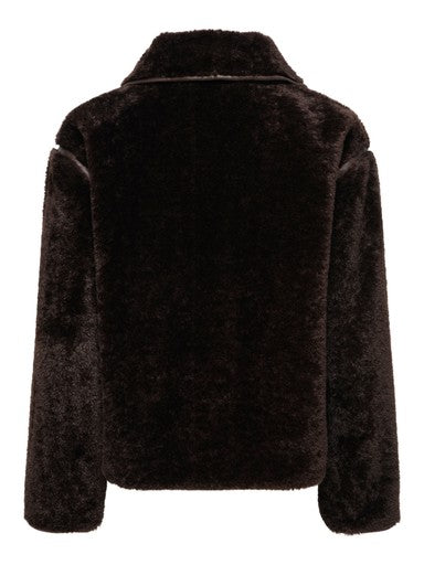 JDY Asta Faux Fur Jacket | Chocolate 15382949