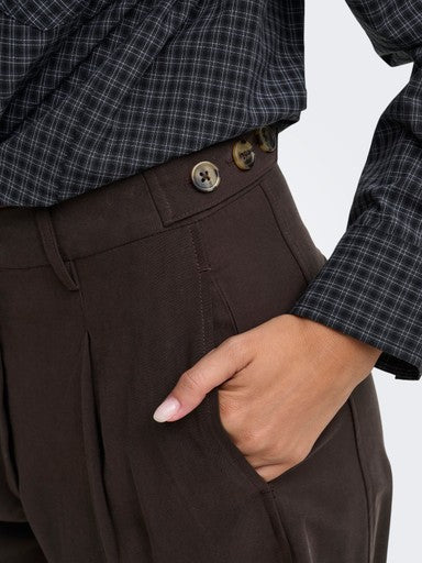 JDY Milena High Waist Barrel Pants | Chocolate 15382740