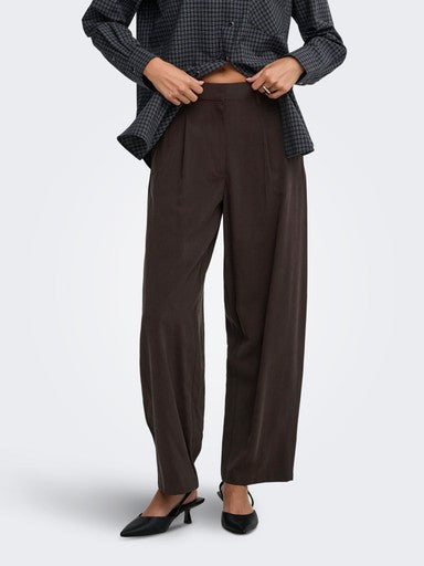 JDY Milena High Waist Barrel Pants | Chocolate 15382740