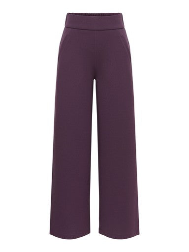 JDY Louisville Catia Life High Waist Wide Leg Trousers | Plum 15221238