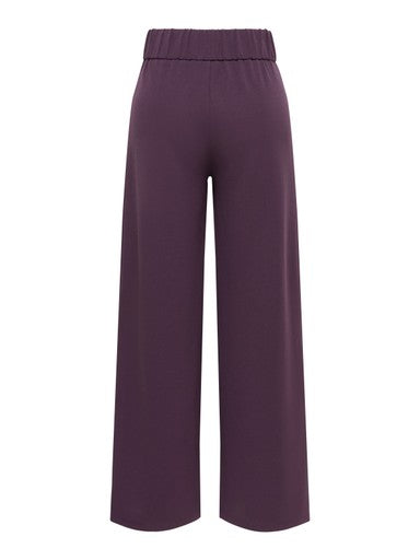 JDY Louisville Catia Life High Waist Wide Leg Trousers | Plum 15221238