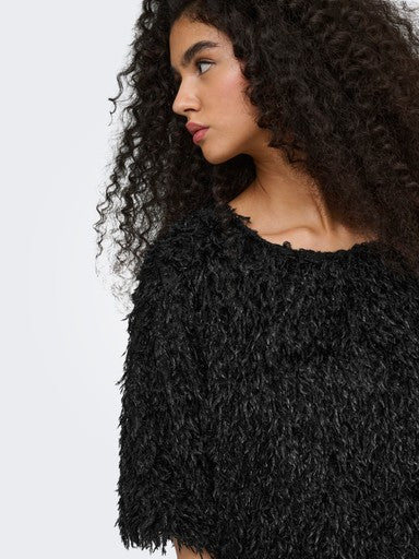 JDY Marta Life Fluffy Top | Black 15380253