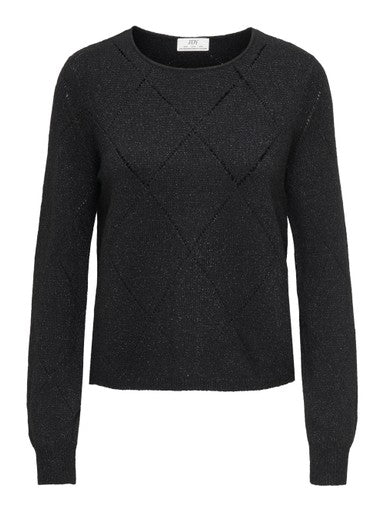 JDY Aspen Long Sleeve Glitter Pullover | Black 15379763