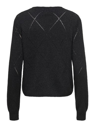 JDY Aspen Long Sleeve Glitter Pullover | Black 15379763