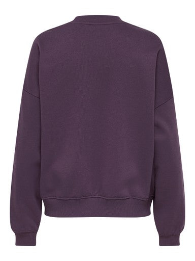 JDY Mesa Embroidered Round Neck Sweatshirt | Plum Perfect