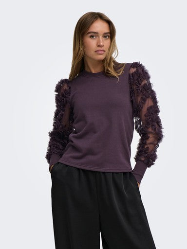 JDY Fairview Life Long Sleeve Sweatshirt | Plum 15220558