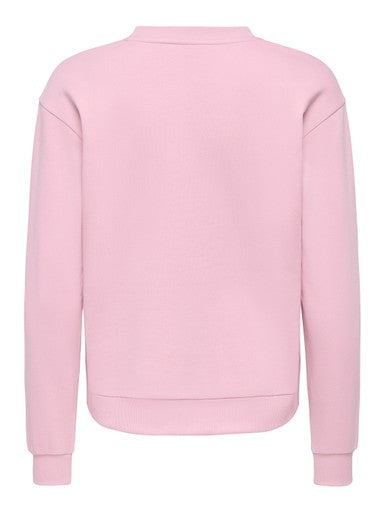 JDY Paris Long Sleeve Embossed Sweatshirt | Pink 15221015